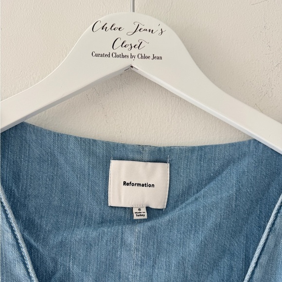 REFORMATION Sebastian Denim Midi Dress - Picture 6 of 12